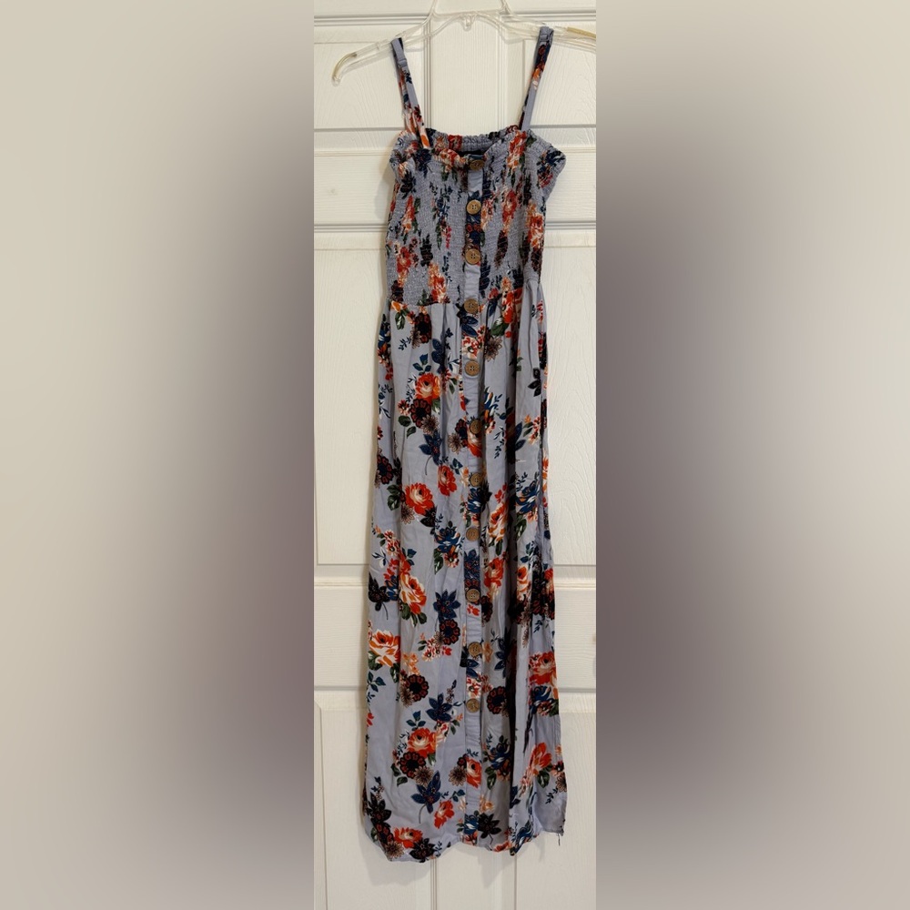 Angie Floral Sleeveless Smocked Maxi Dress - Multicolor
Size L